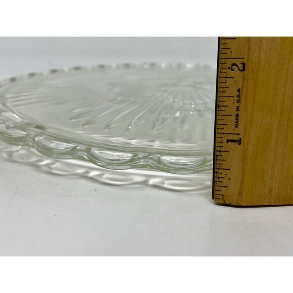 Vintage Indiana Glass Flower Starburst  #3355 Clear Glass Cake Plate 11.5” - Picture 11 of 11